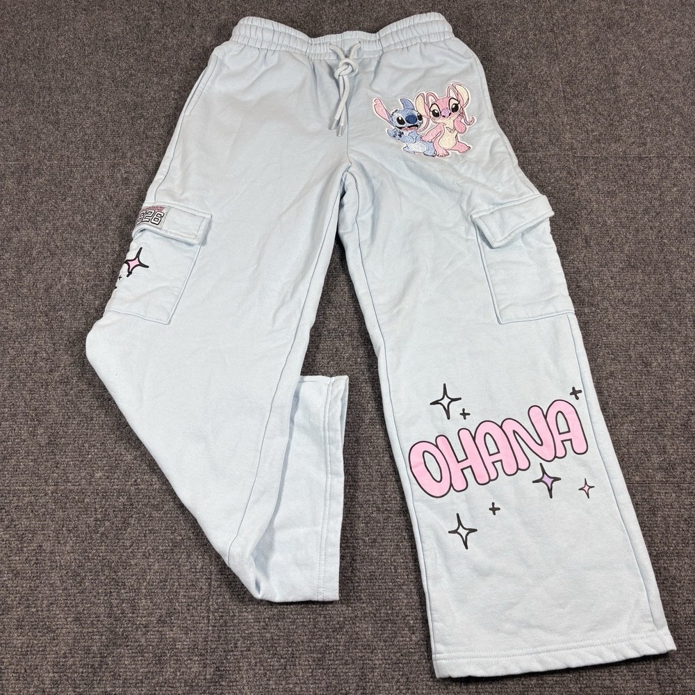 VTG Disney Lilo & Stitch Embroidered Sweatpants Wide Leg Baggy Loose Adult Small
